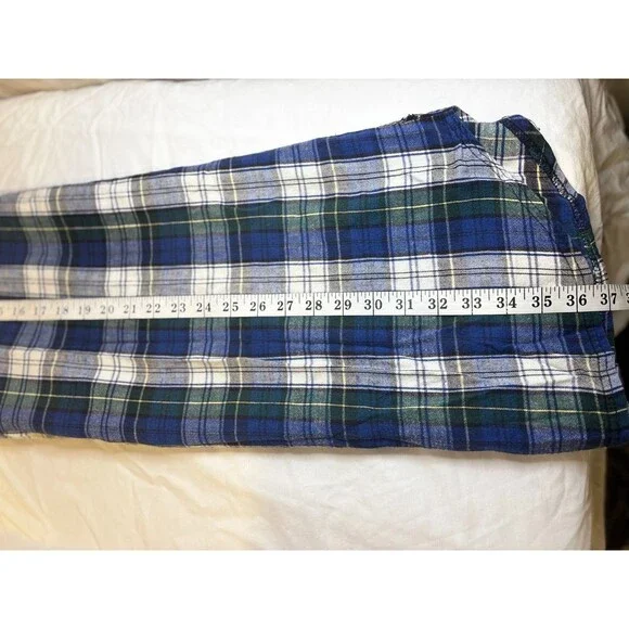 Vintage 90s Eskimo Joe’s Stillwater Womens XL Plaid Flannel Nightshirt Blue - Picture 9 of 11